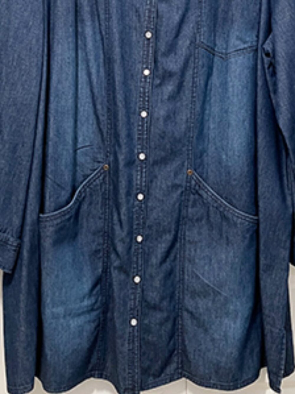 Ellos | Plus Size Blue Denim Tunic Button Front [2X] | NWOT - Picture 4 of 8
